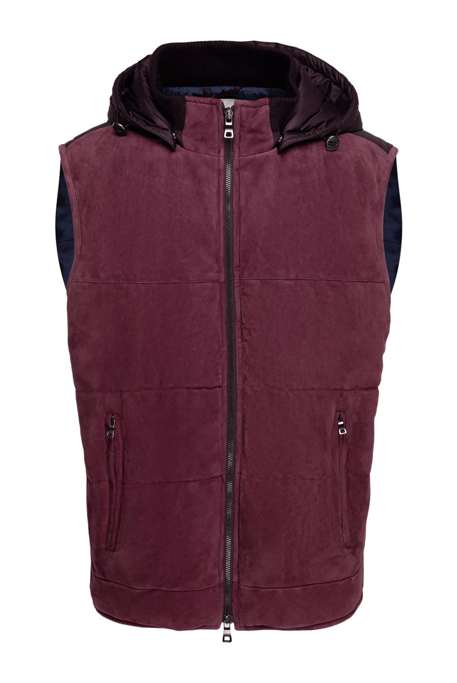 Casheart man suede and polyamide vest burgundy for men купить с ценами и фото 154027 - photo 1