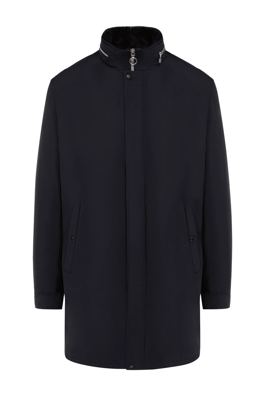 Seraphin куртка удлиненная синяя утепленная мехом на молнии мужская 154029 - фото 1