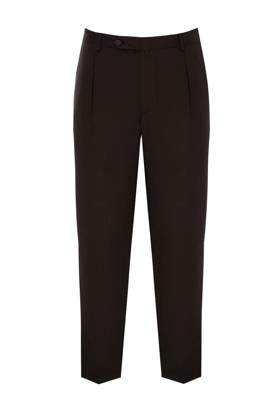 Zilli man men's brown wool trousers купить с ценами и фото 154063 - photo 1