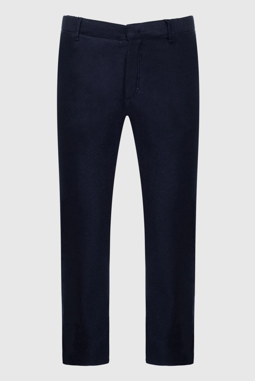 Zilli man men's blue cotton and cashmere trousers купить с ценами и фото 154083 - photo 1