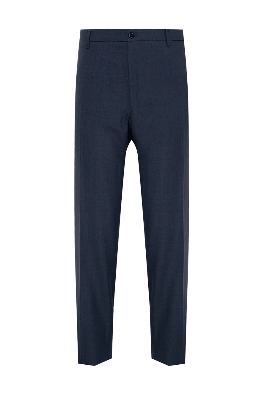 Zilli man men's blue wool and silk trousers купить с ценами и фото 154105 - photo 1