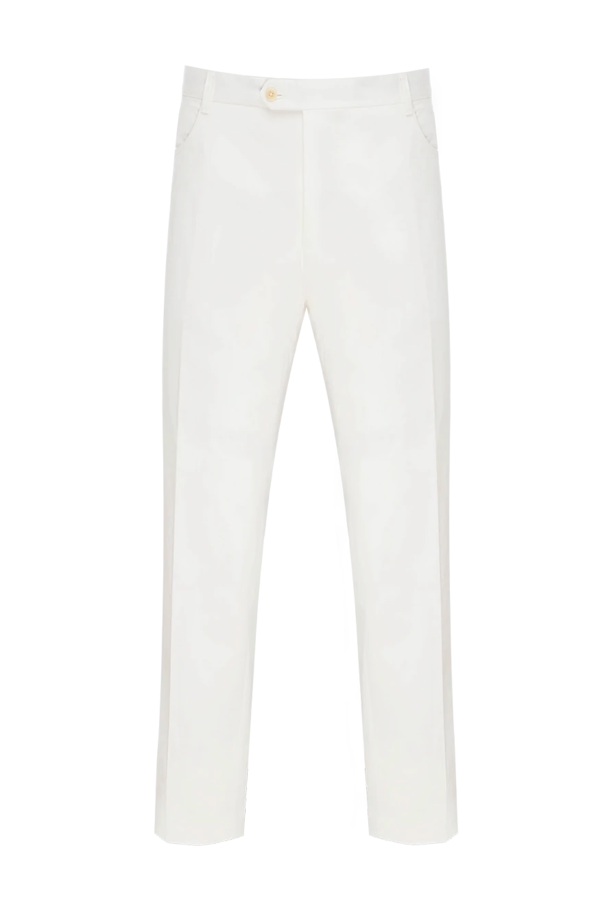 Zilli man white cotton trousers for men купить с ценами и фото 154108 - photo 1