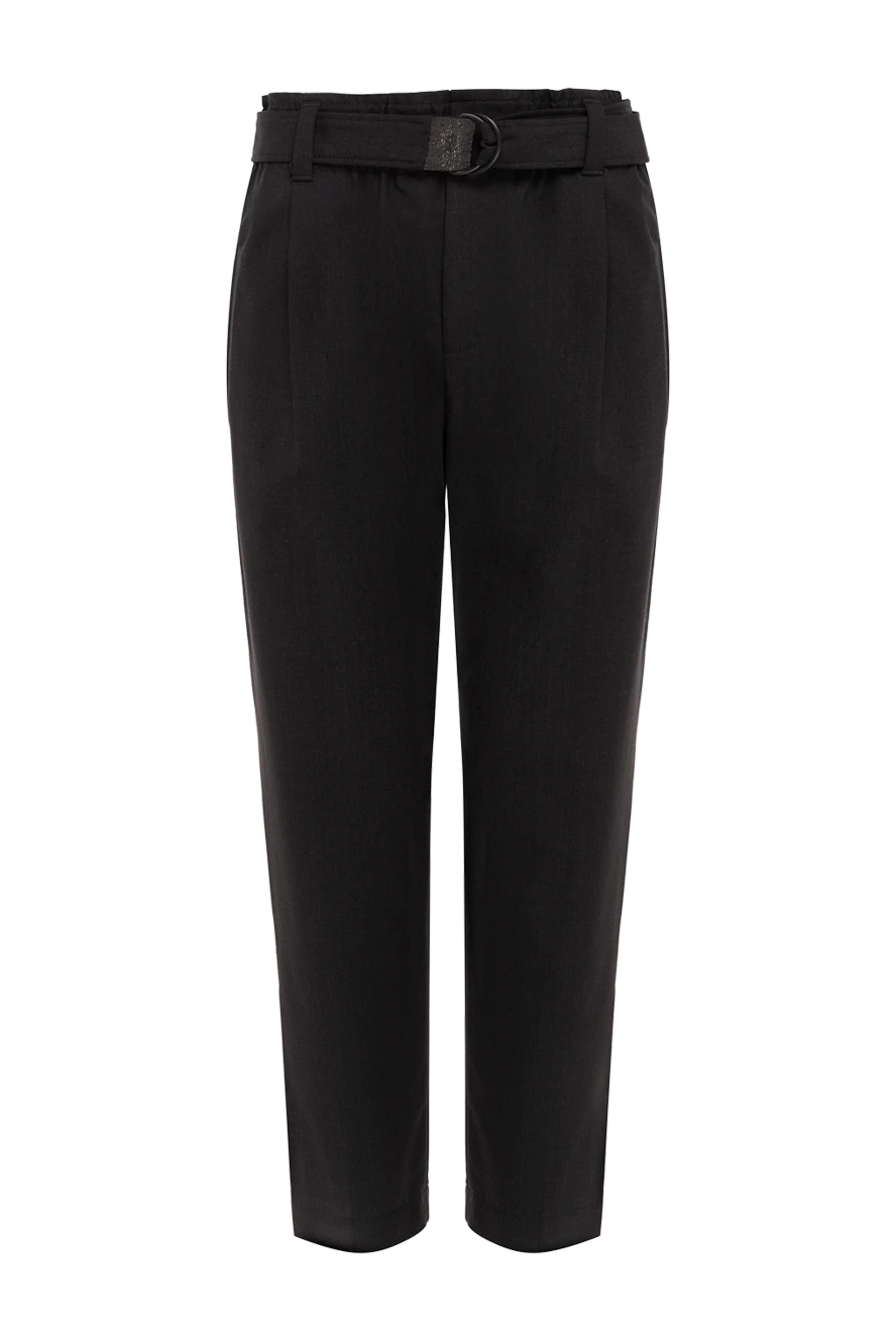 Brunello Cucinelli woman gray wool and polyamide trousers for women купить с ценами и фото 154232 - photo 1