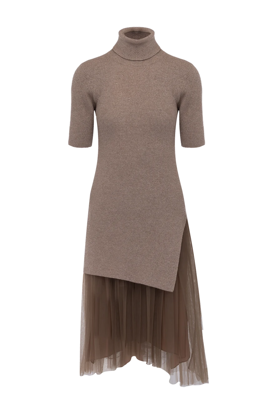 Brunello Cucinelli woman beige cashmere dress for women купить с ценами и фото 154235 - photo 1