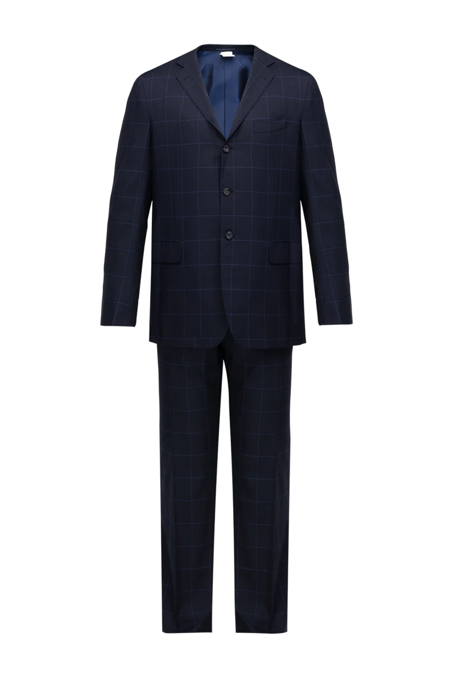 Kiton man men's suit made of wool, blue купить с ценами и фото 154253 - photo 1