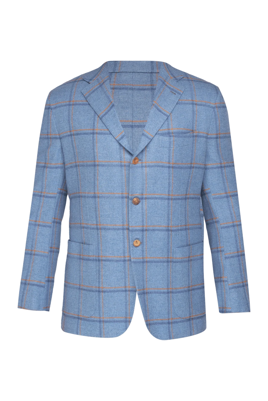 Kiton man blue cashmere jacket for men купить с ценами и фото 154259 - photo 1