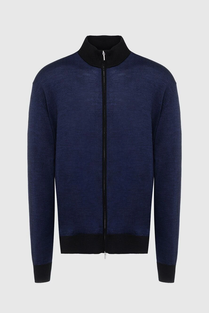 Cesare di Napoli кардиган синий с контрастными эластичными вставками мужской 154518 - фото 1