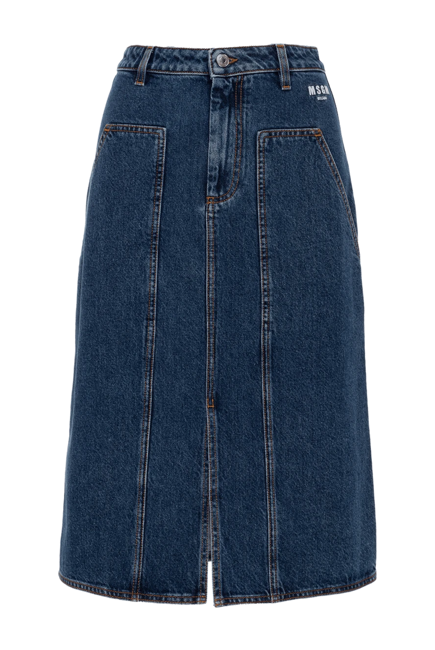 MSGM woman blue cotton skirt for women купить с ценами и фото 154609 - photo 1