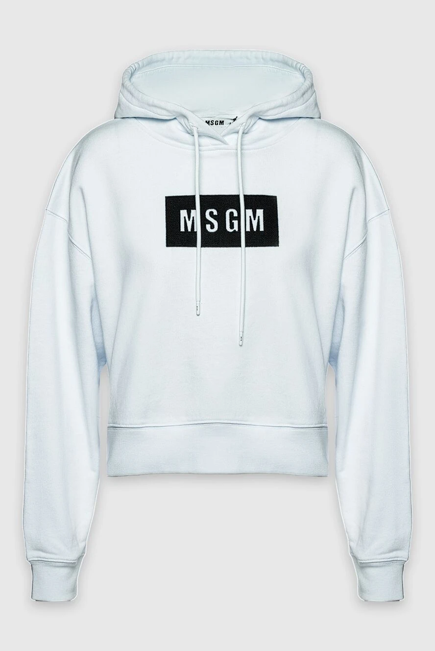 MSGM woman cotton hoodie white for women купить с ценами и фото 154634 - photo 1