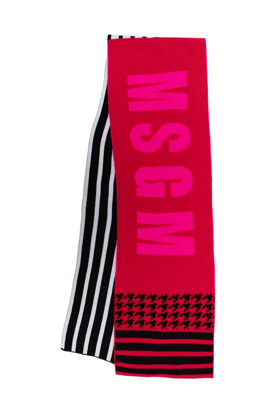 MSGM woman women's red acrylic scarf купить с ценами и фото 154637 - photo 1