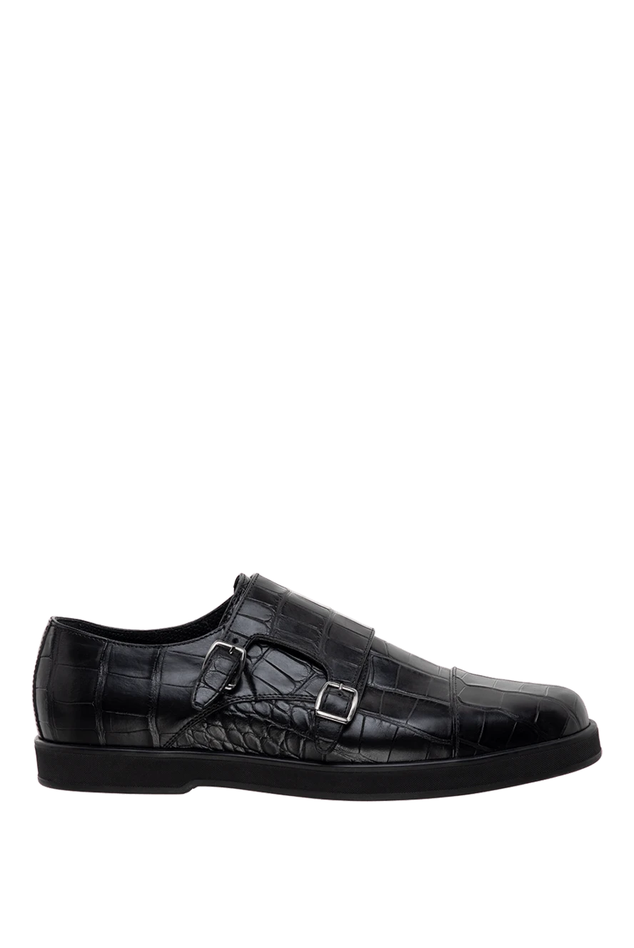 Cesare di Napoli man black alligator leather men's shoes купить с ценами и фото 154716 - photo 1