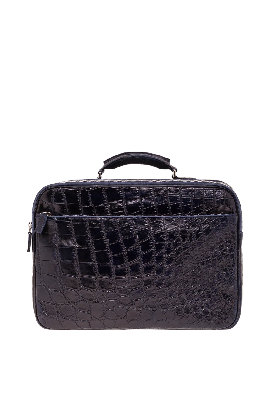 Cesare di Napoli иыққа ілінетін көк қолтырауын былғары портфелі ерлерге арналған 154721 - фото 1