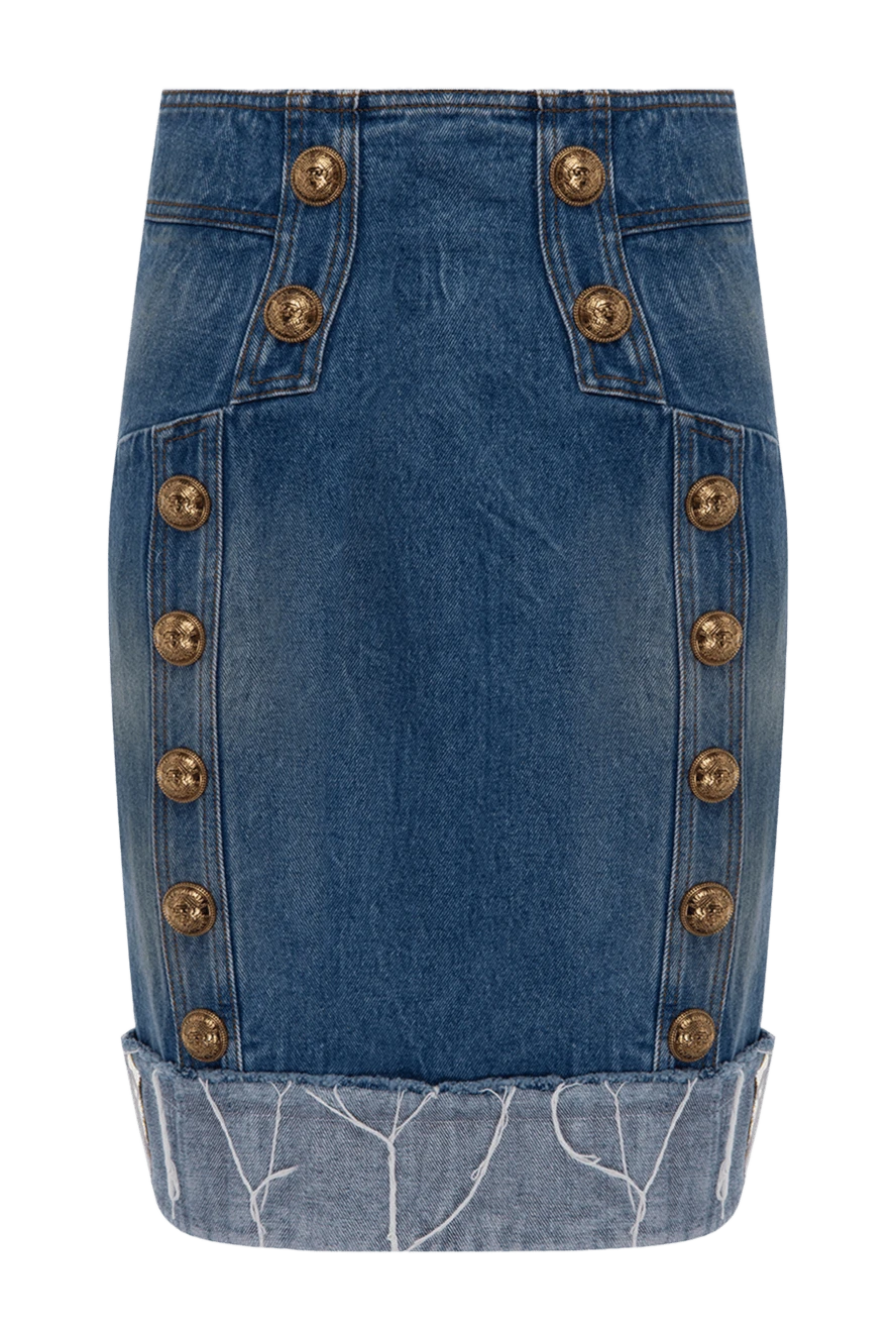 Balmain woman blue cotton skirt for women купить с ценами и фото 154784 - photo 1