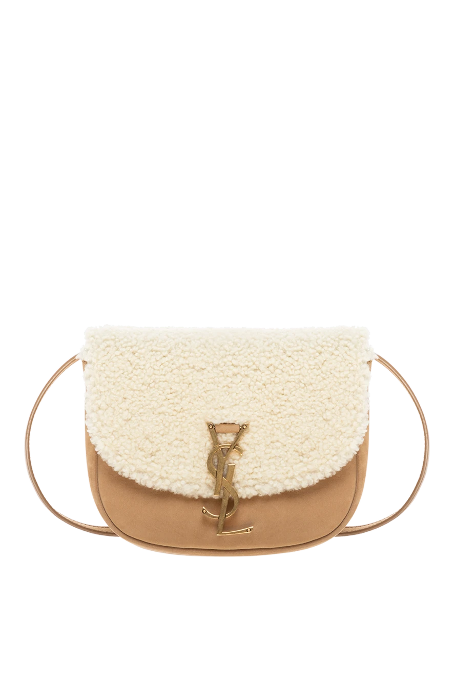 Saint Laurent woman beige nubuck and fur bag for women купить с ценами и фото 154795 - photo 1