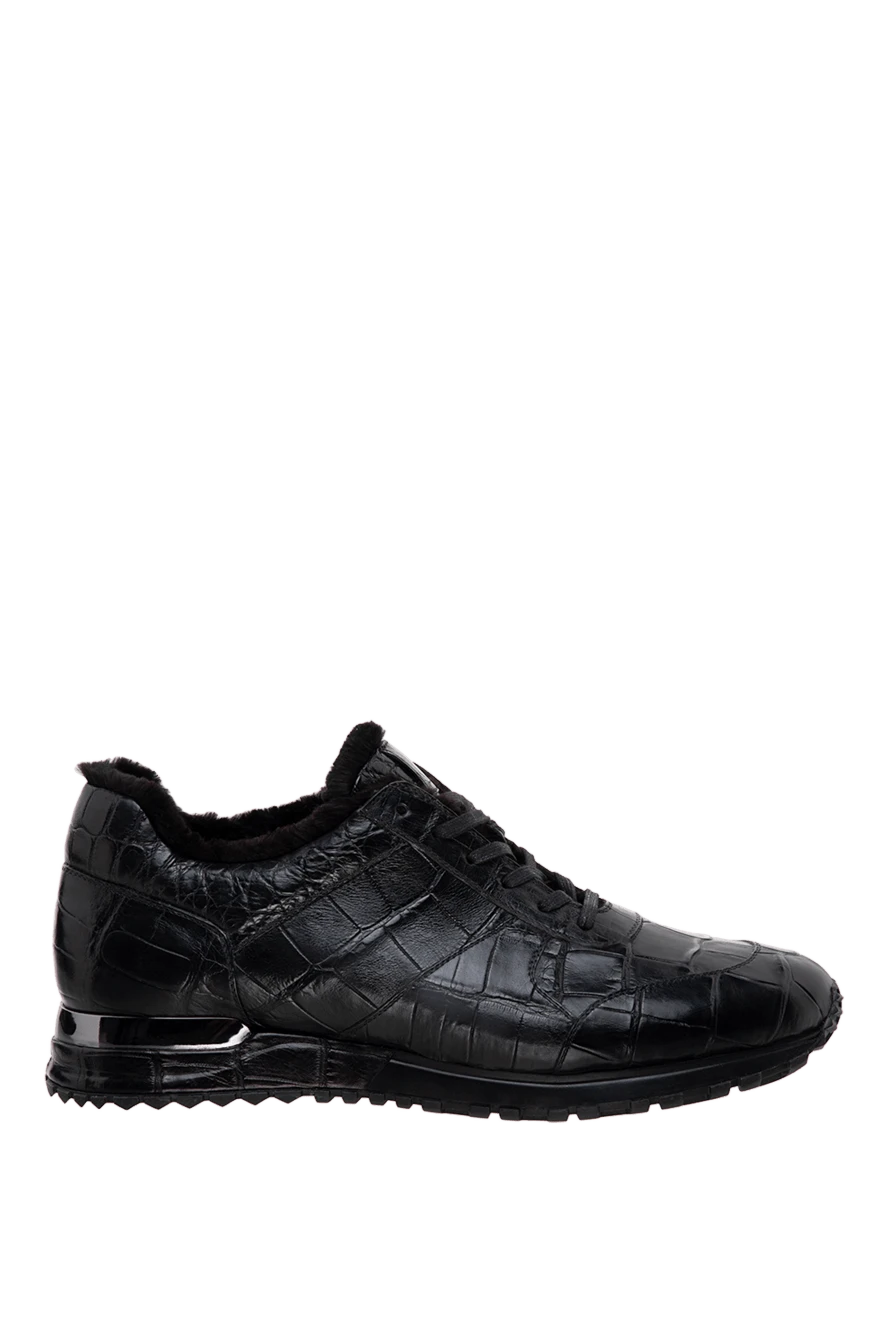 Cesare di Napoli man black alligator sneakers for men купить с ценами и фото 154919 - photo 1