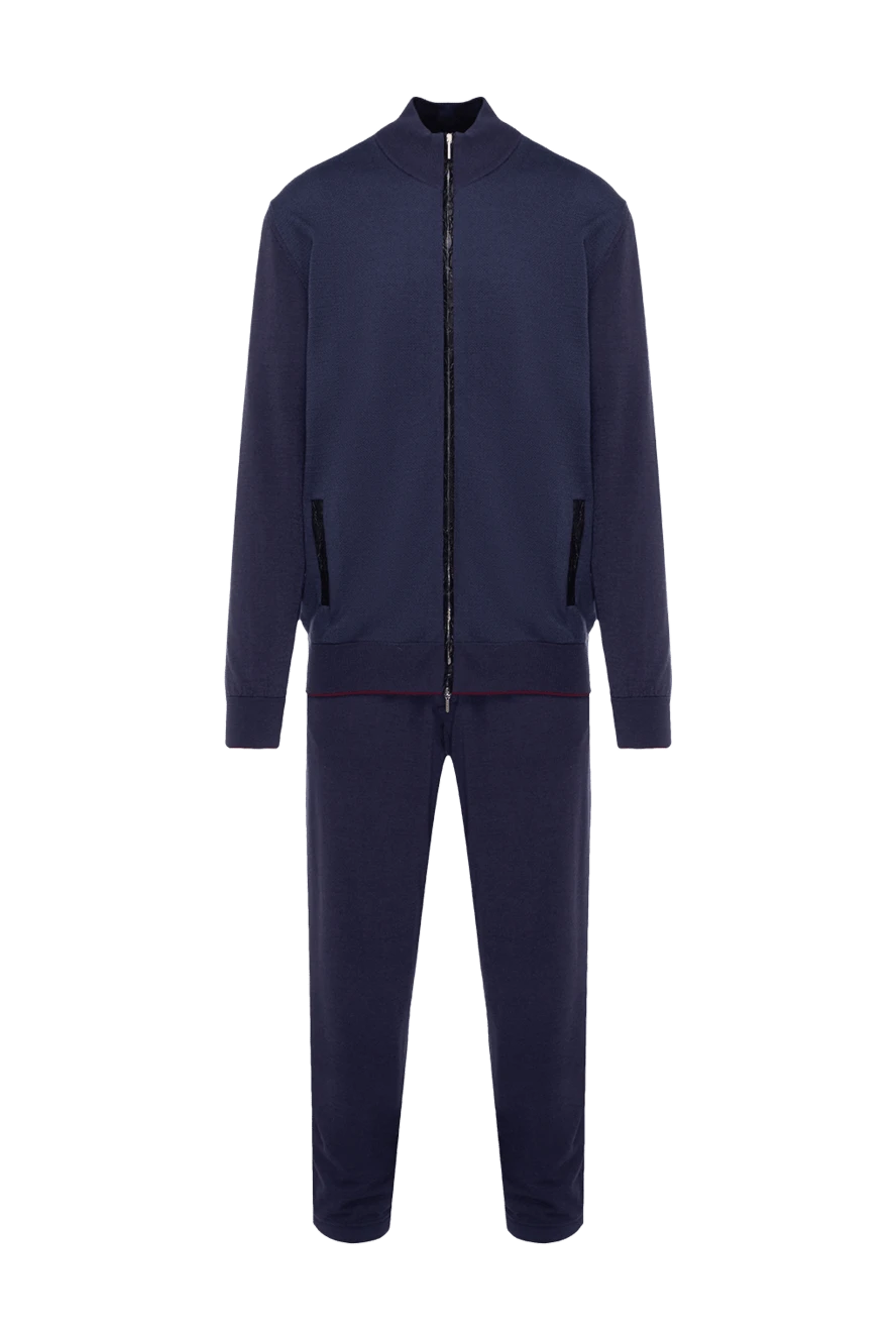 Cesare di Napoli man men's sports suit made of wool, silk and cashmere, blue купить с ценами и фото 155021 - photo 1