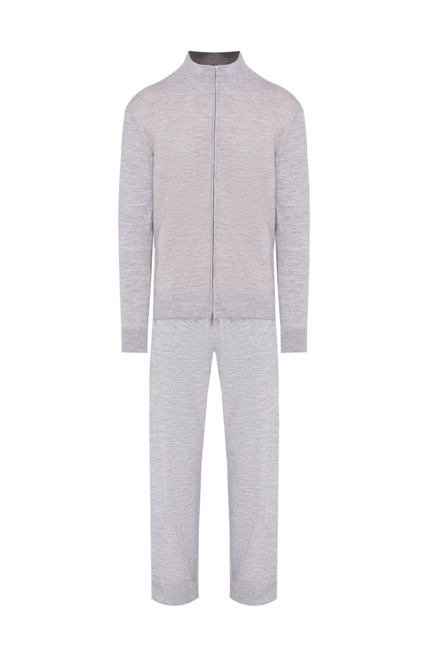 Cesare di Napoli man men's sports suit made of wool, silk and cashmere, gray купить с ценами и фото 155025 - photo 1