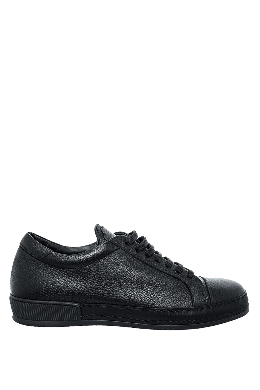 Cesare di Napoli man black leather sneakers for men купить с ценами и фото 155026 - photo 1