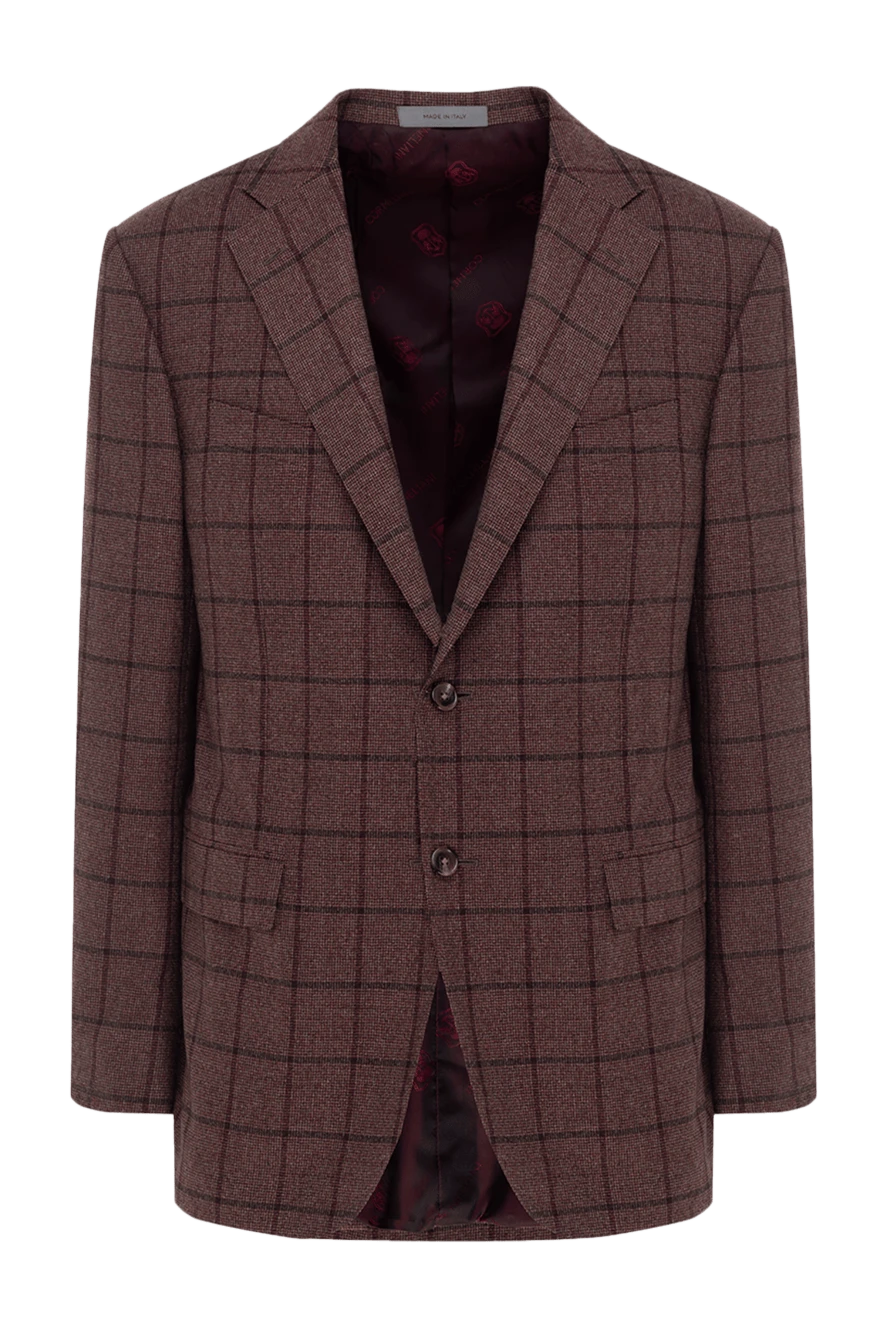 Corneliani man men's burgundy wool jacket купить с ценами и фото 155030 - photo 1