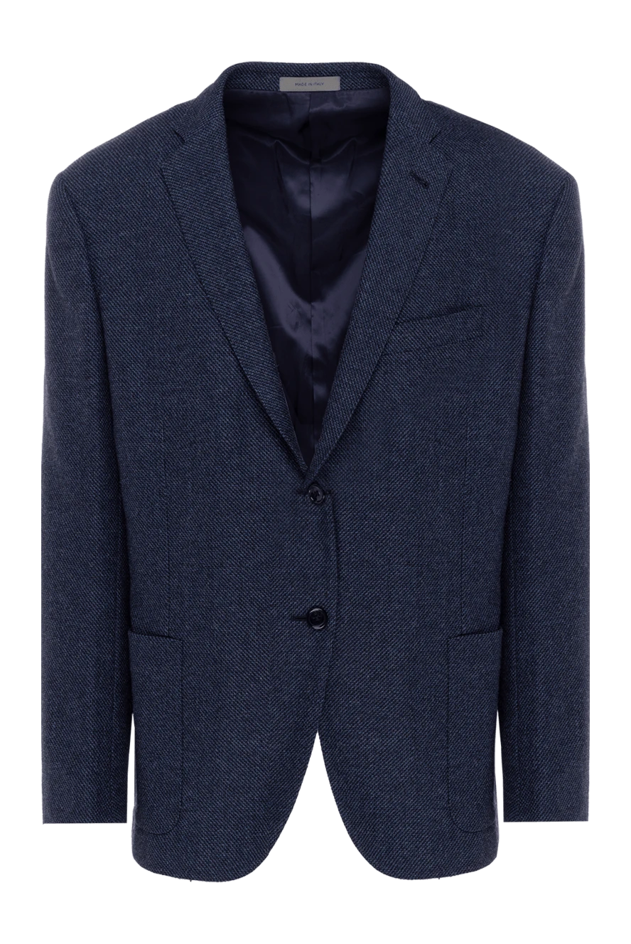 Corneliani man blue wool and cashmere jacket for men купить с ценами и фото 155039 - photo 1