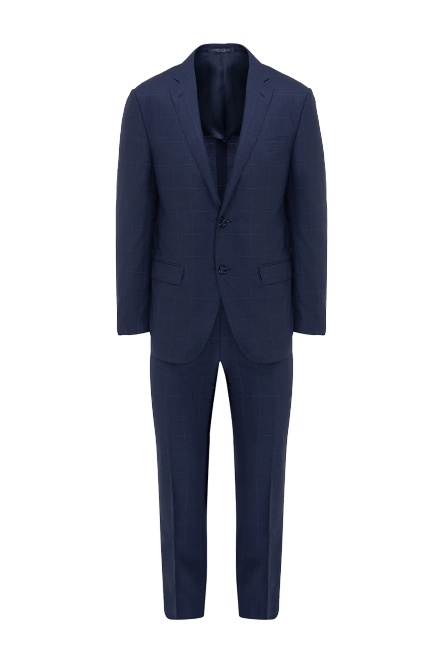 Corneliani man men's suit made of wool, blue купить с ценами и фото 155040 - photo 1