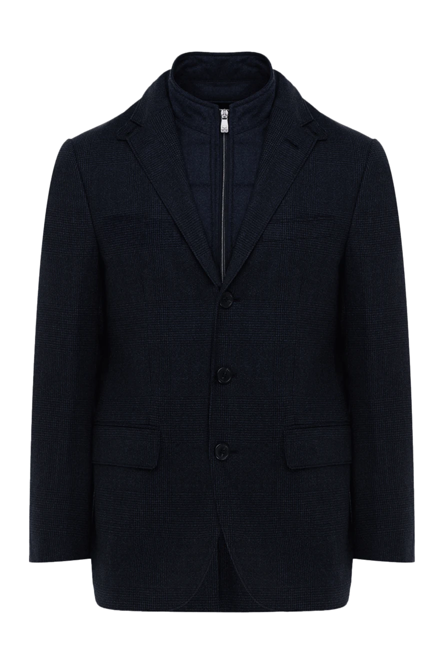 Corneliani man blue wool jacket for men купить с ценами и фото 155046 - photo 1