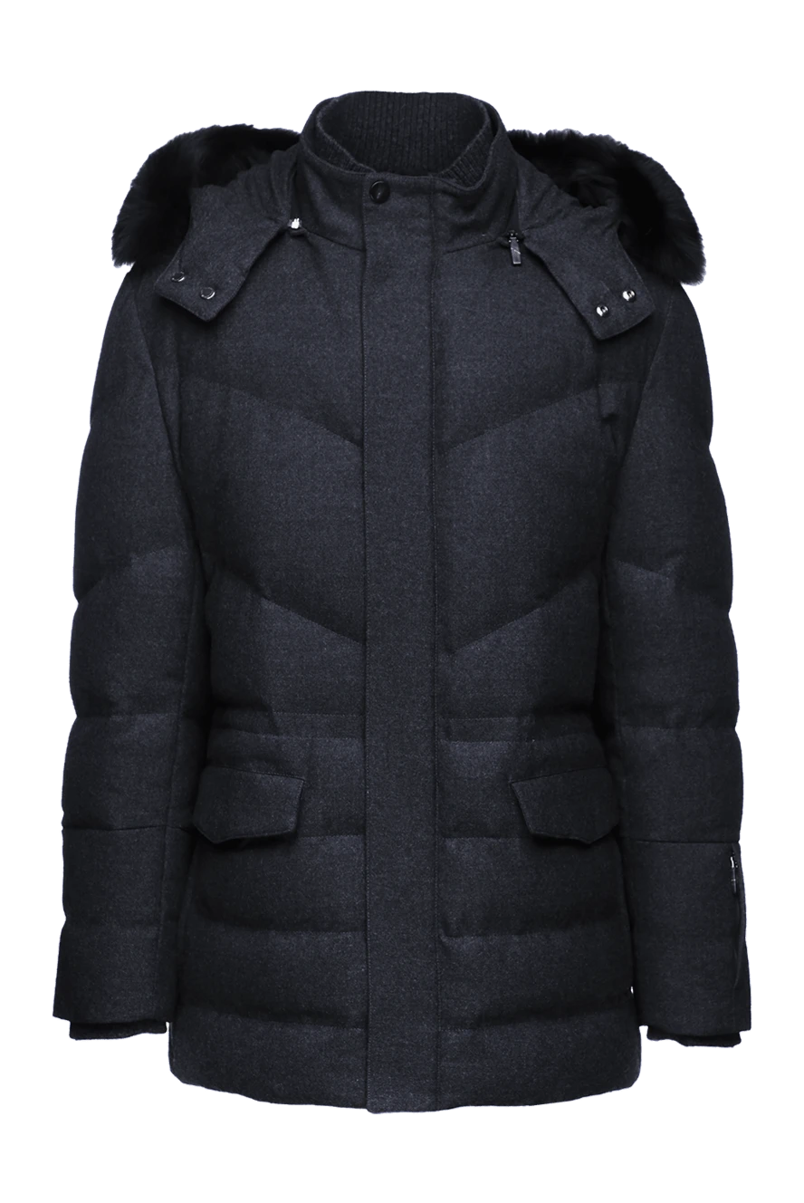 Corneliani man down jacket men's wool blue купить с ценами и фото 155055 - photo 1