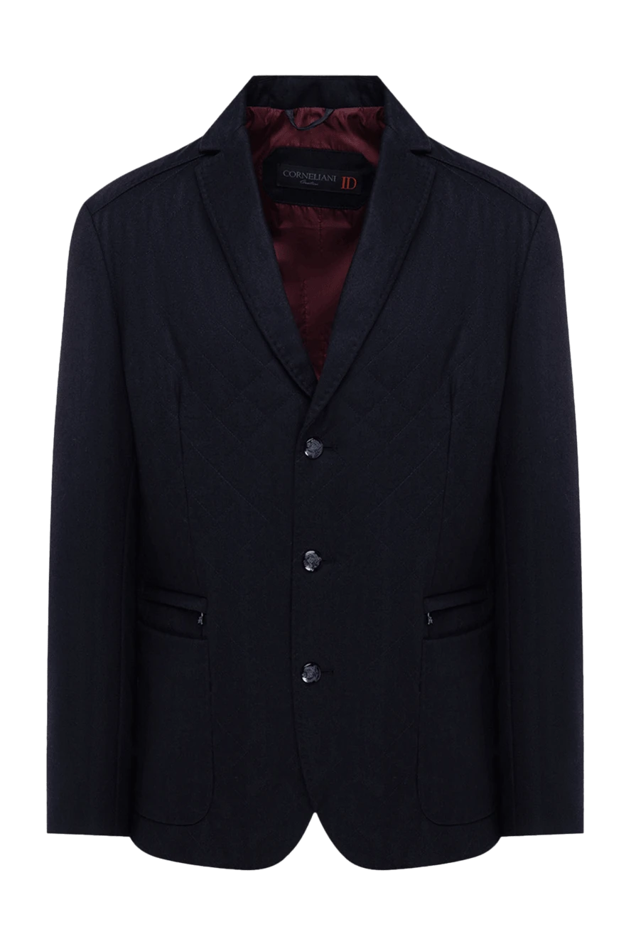 Corneliani man blue wool and cashmere jacket for men купить с ценами и фото 155056 - photo 1