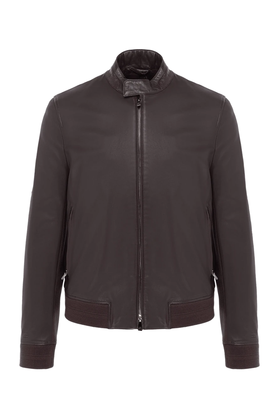 Corneliani man brown leather jacket for men купить с ценами и фото 155061 - photo 1