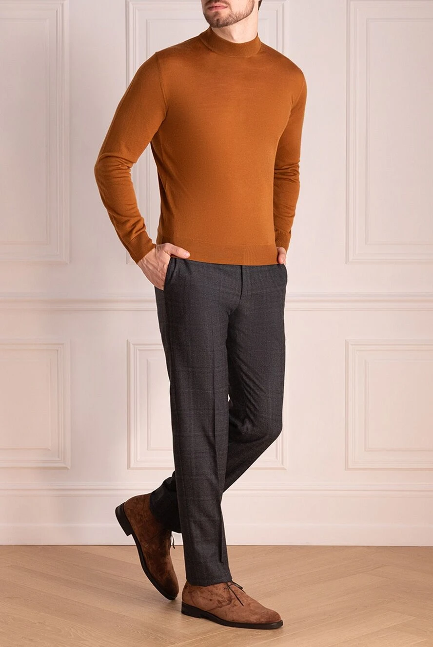 Corneliani man gray wool trousers for men купить с ценами и фото 155071 - photo 1