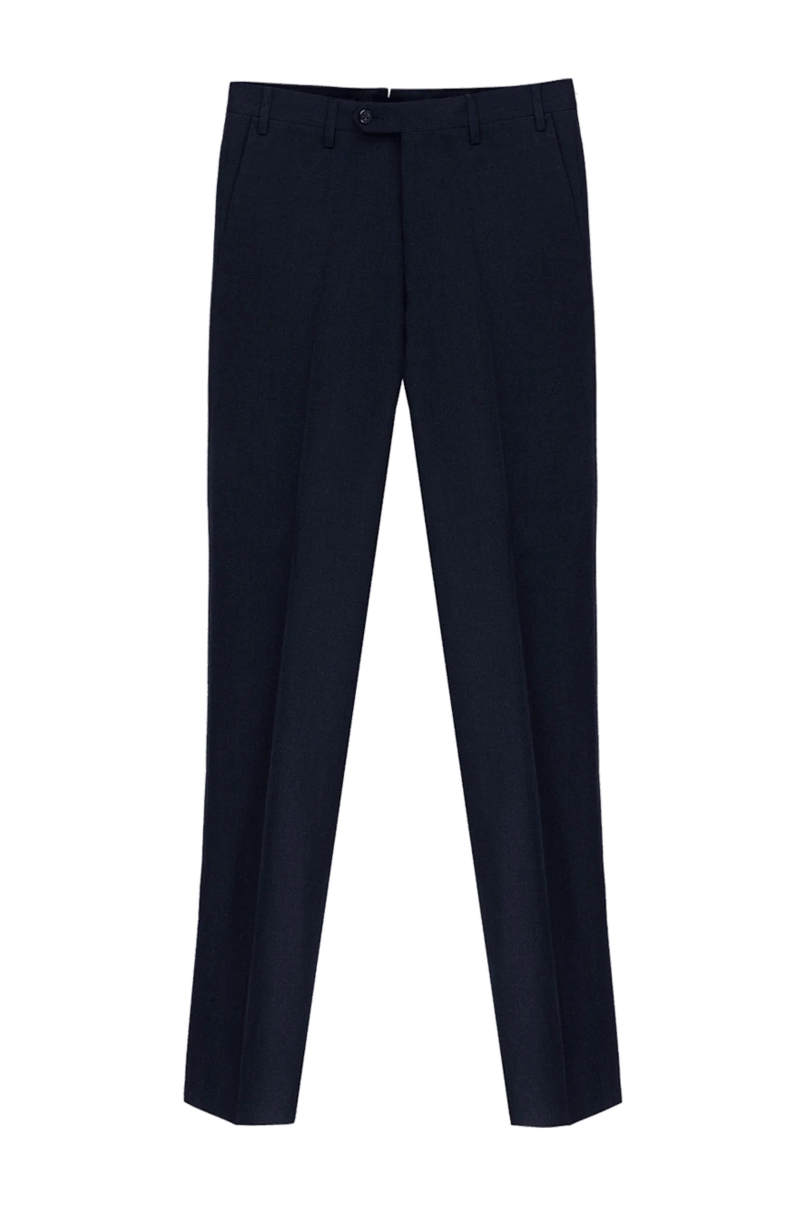 Corneliani man blue wool trousers for men купить с ценами и фото 155074 - photo 1