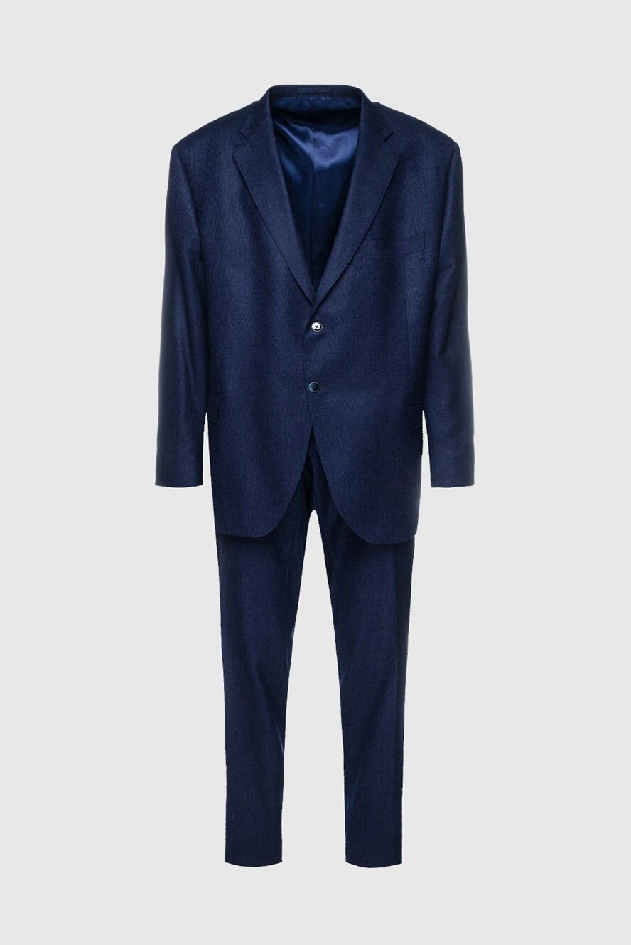 Lubiam man men's suit made of wool, blue купить с ценами и фото 155093 - photo 1