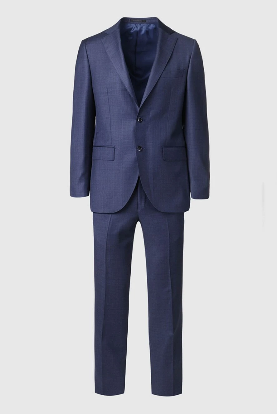 Lubiam man men's suit made of wool, blue купить с ценами и фото 155094 - photo 1