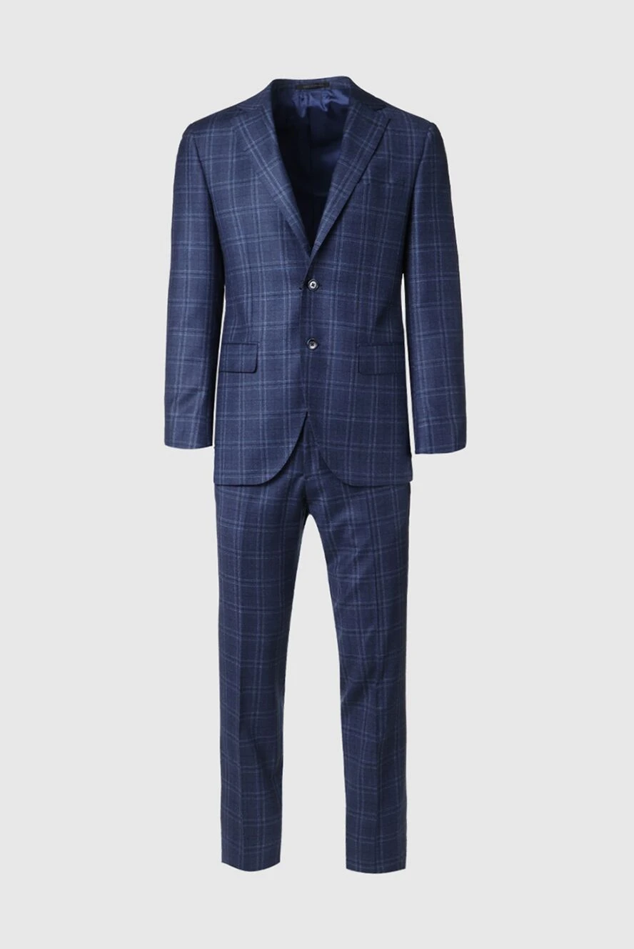 Lubiam man men's suit made of wool, blue купить с ценами и фото 155097 - photo 1