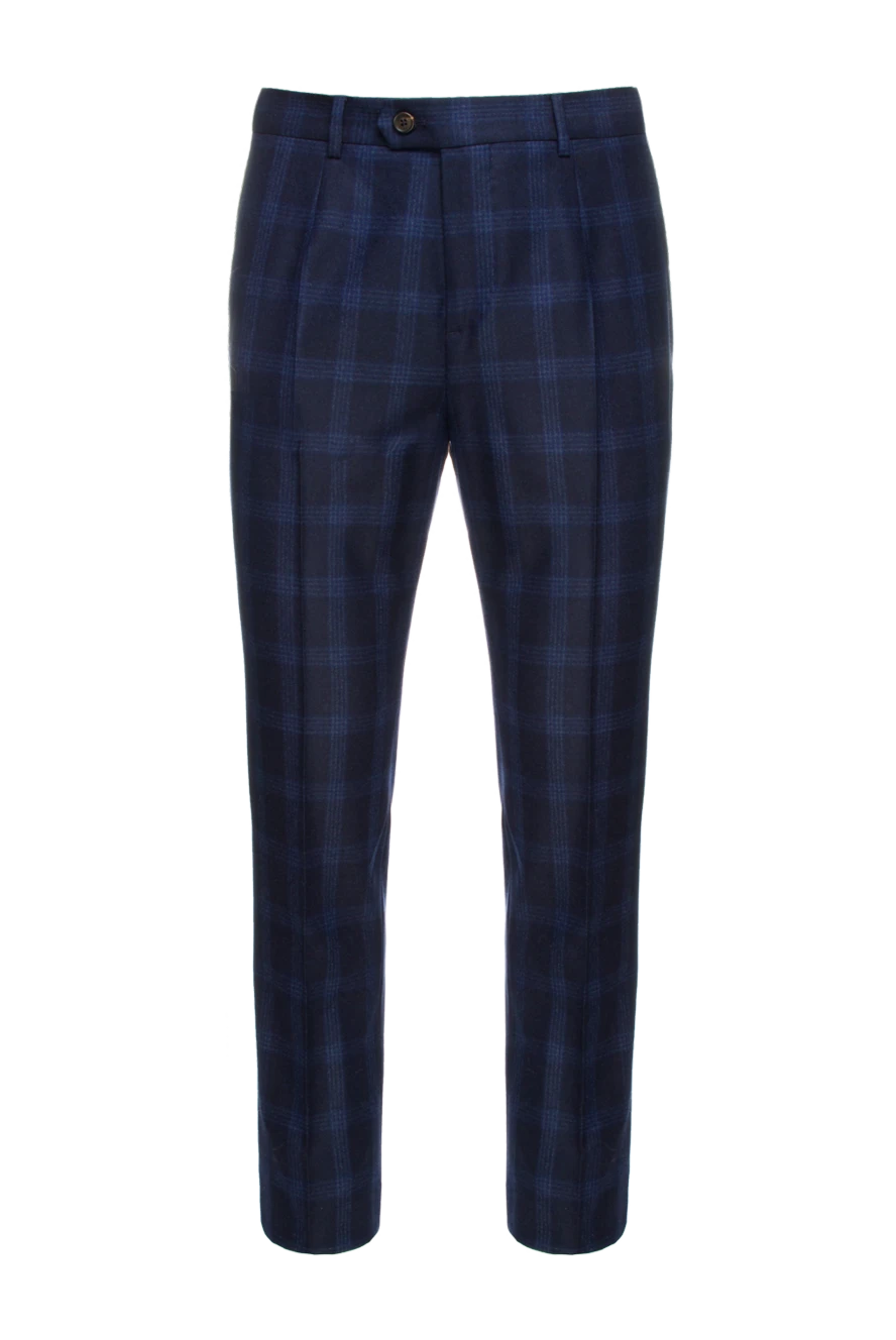 Brunello Cucinelli man blue wool trousers for men купить с ценами и фото 155229 - photo 1