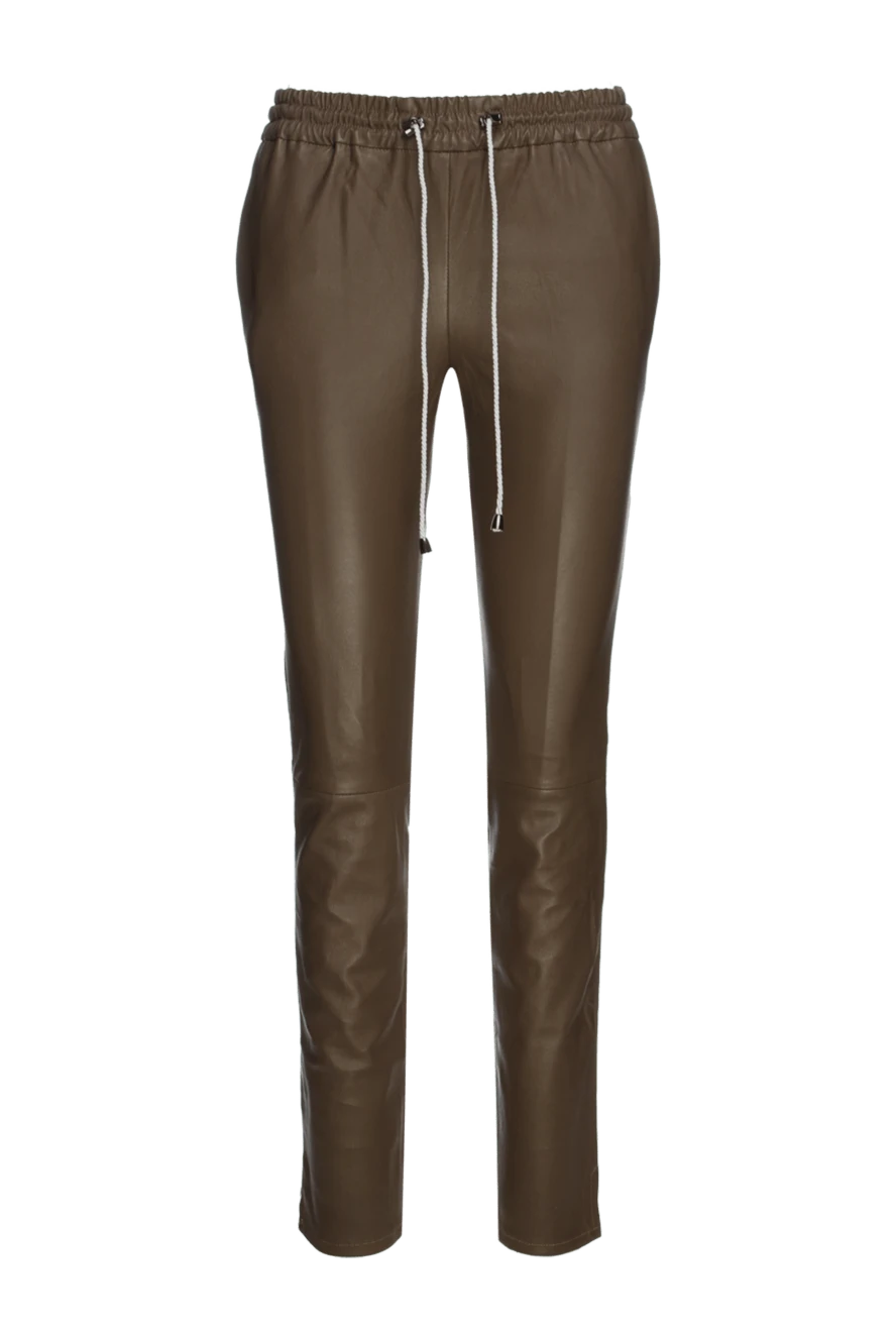 Fleur de Paris woman brown leather trousers for women купить с ценами и фото 155245 - photo 1