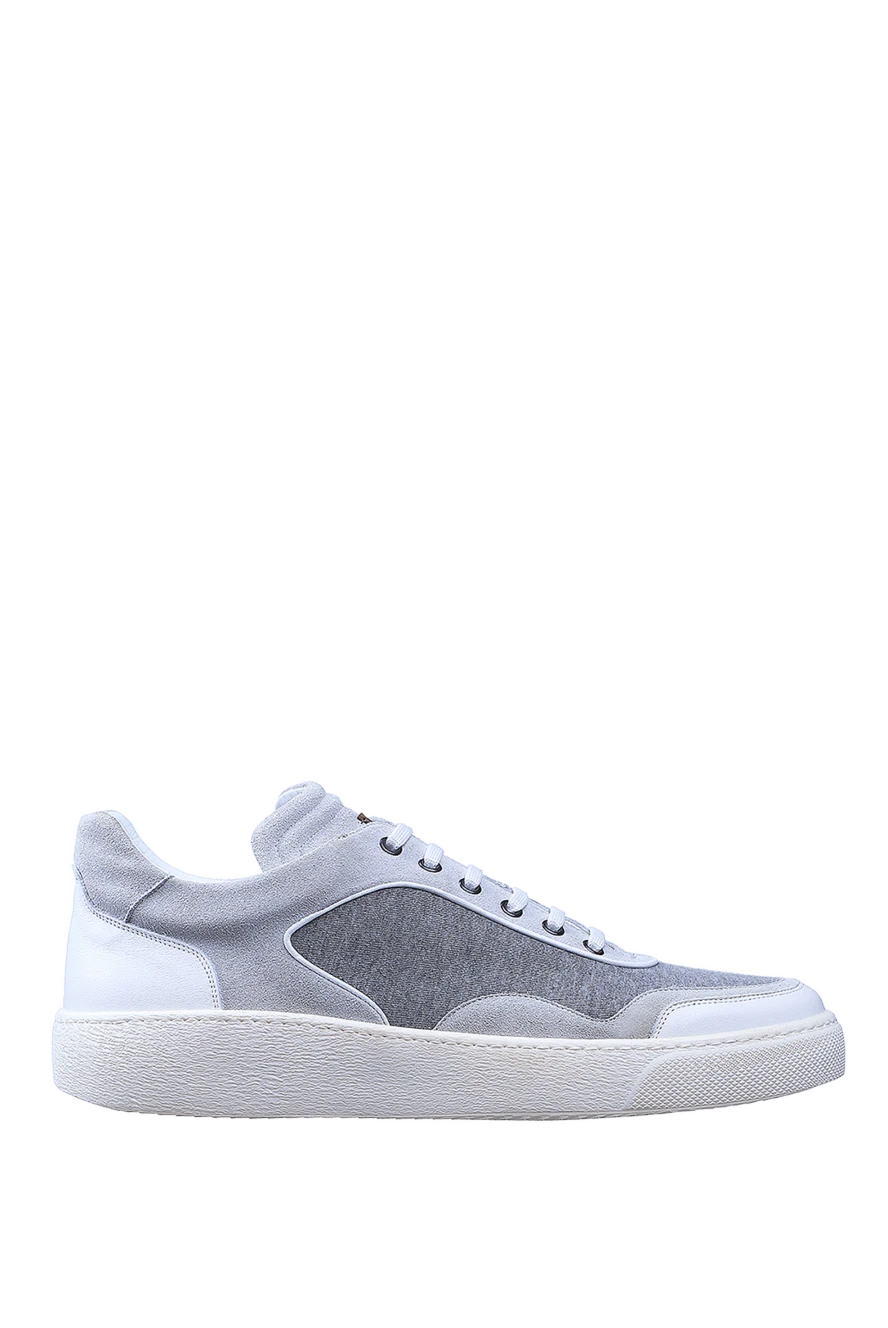 Corneliani man sneakers in textile and leather gray for men купить с ценами и фото 155258 - photo 1