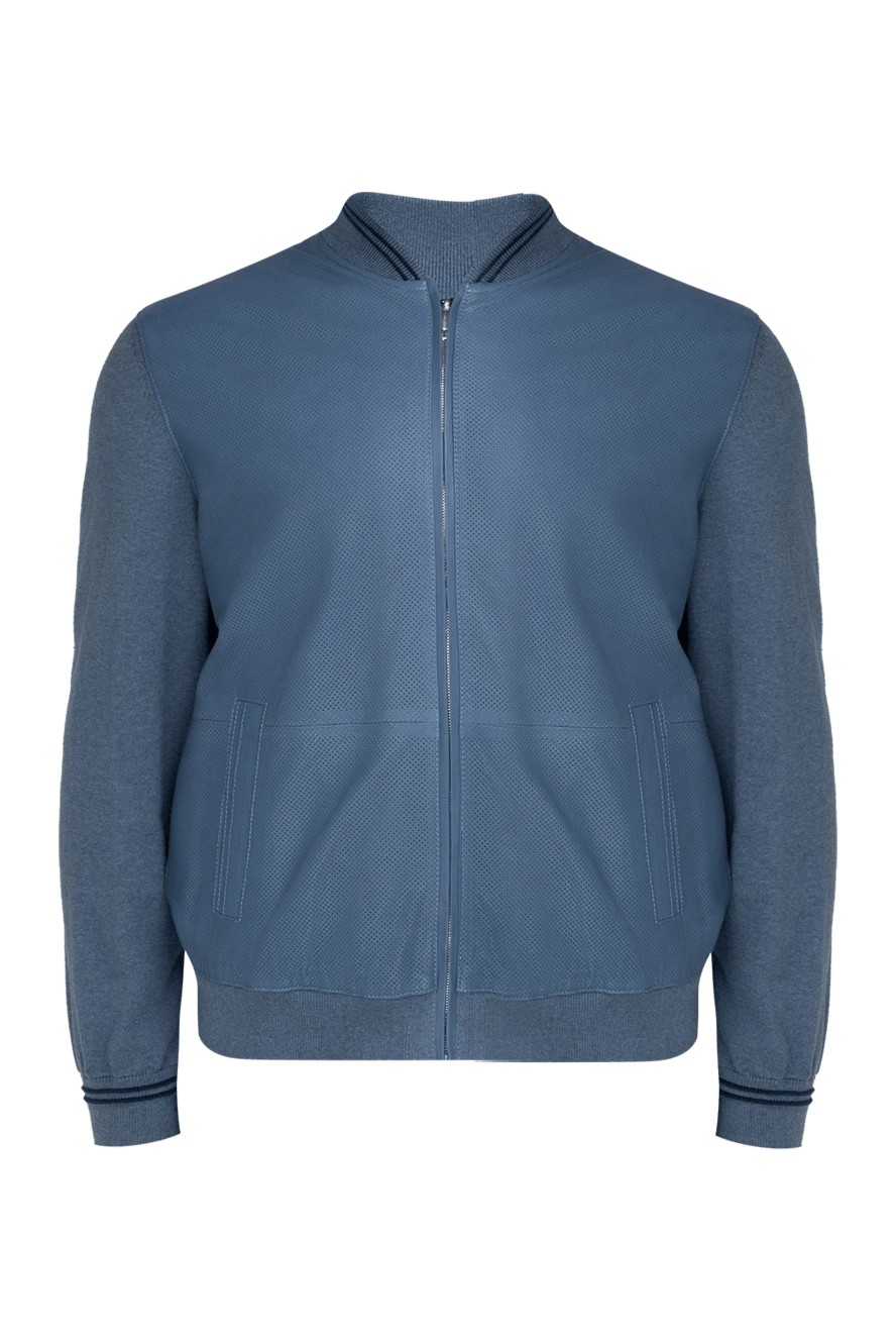 Torras man blue leather jacket for men купить с ценами и фото 155280 - photo 1