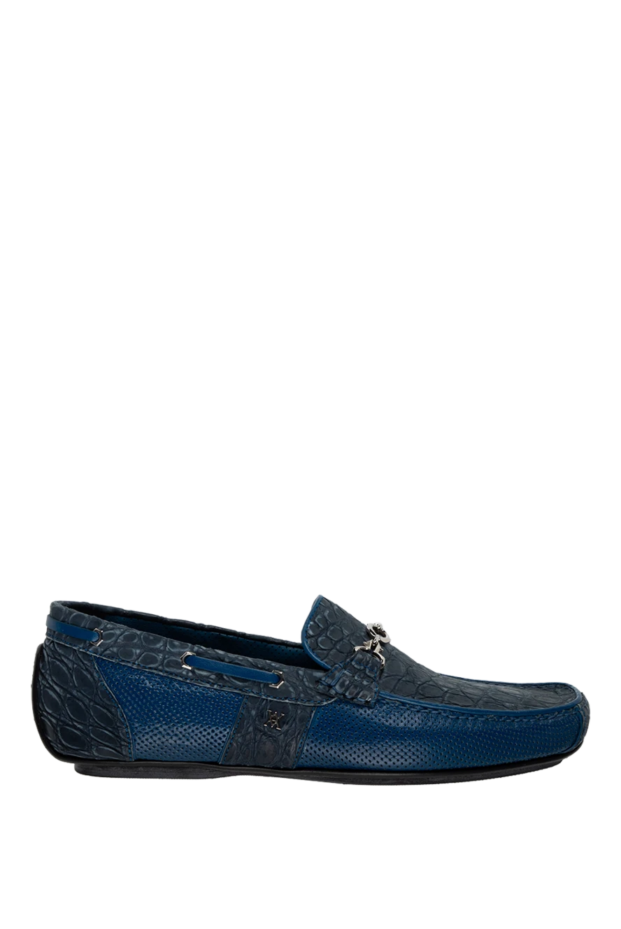 Artioli man men's moccasins made of alligator and genuine leather blue купить с ценами и фото 155318 - photo 1