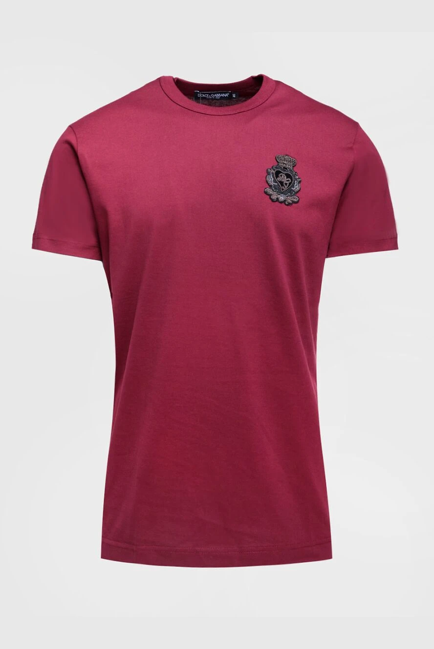 Dolce & Gabbana man cotton t-shirt burgundy for men купить с ценами и фото 155325 - photo 1