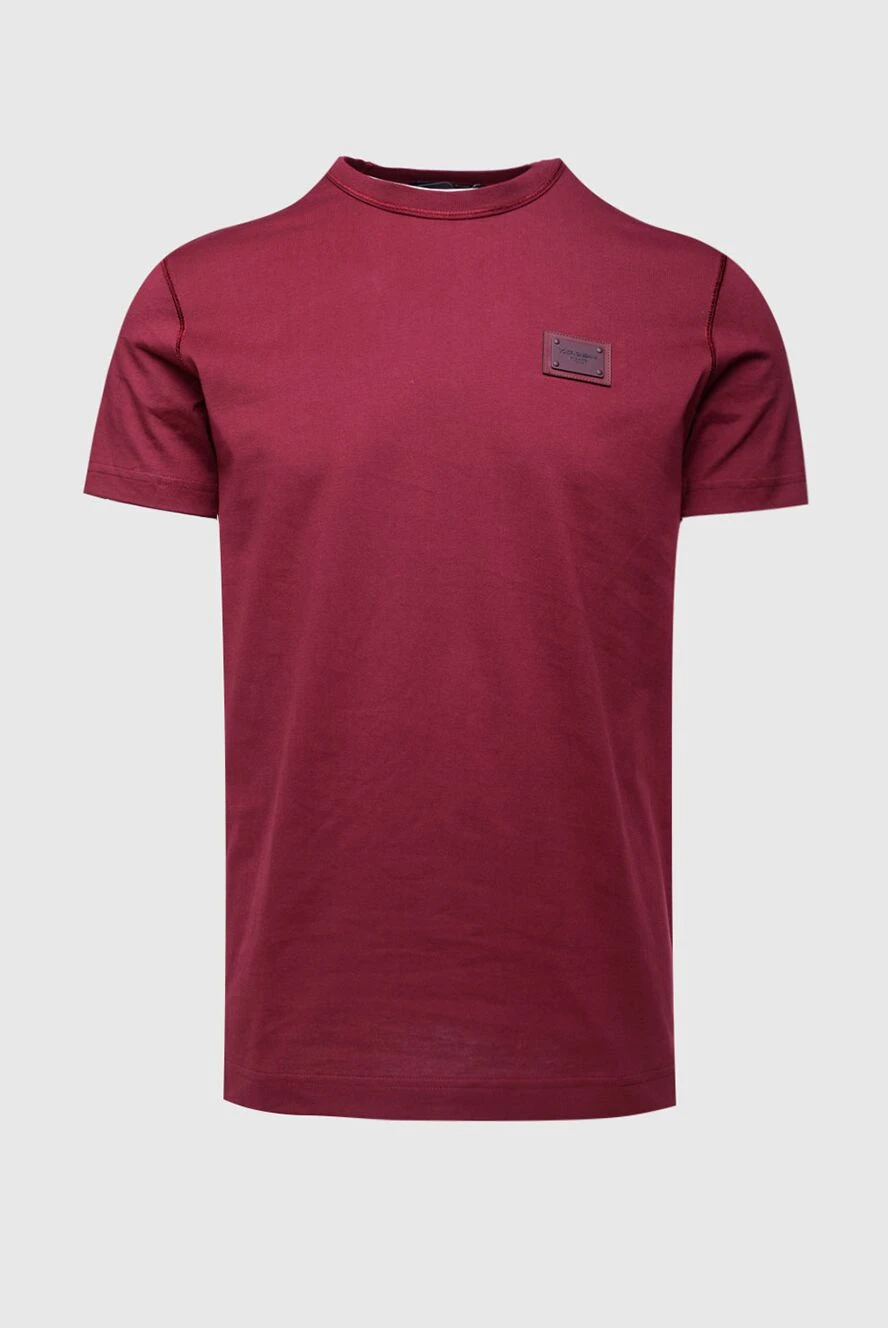 Dolce & Gabbana man cotton t-shirt burgundy for men купить с ценами и фото 155326 - photo 1