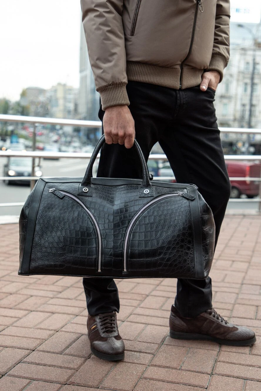 Zilli сникеры из замши и кожи крокодила коричневые мужские 155348 - фото 1