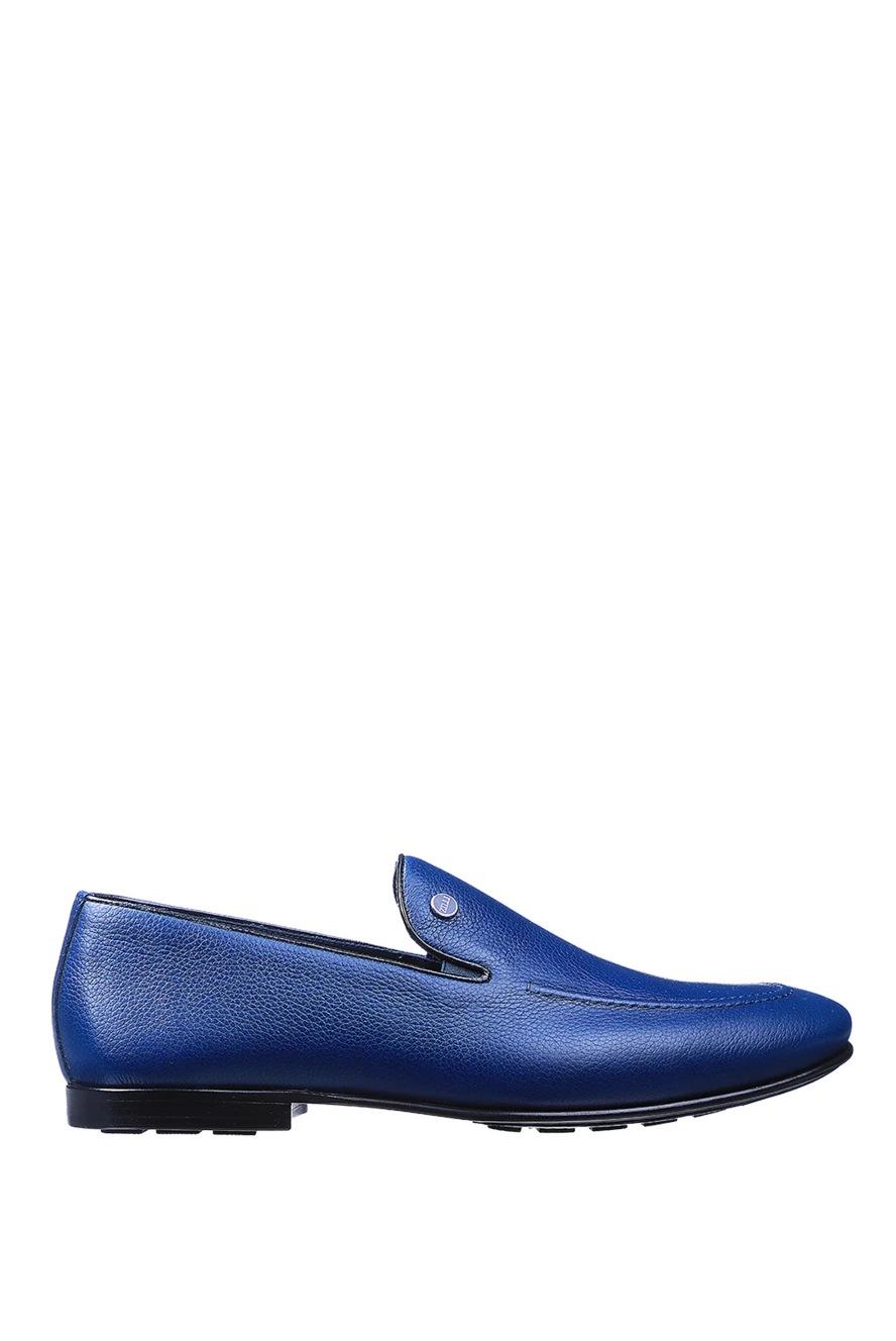 Zilli man blue leather loafers for men купить с ценами и фото 155354 - photo 1