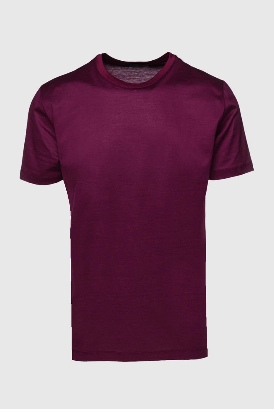 Cesare di Napoli man cotton t-shirt burgundy for men купить с ценами и фото 155374 - photo 1