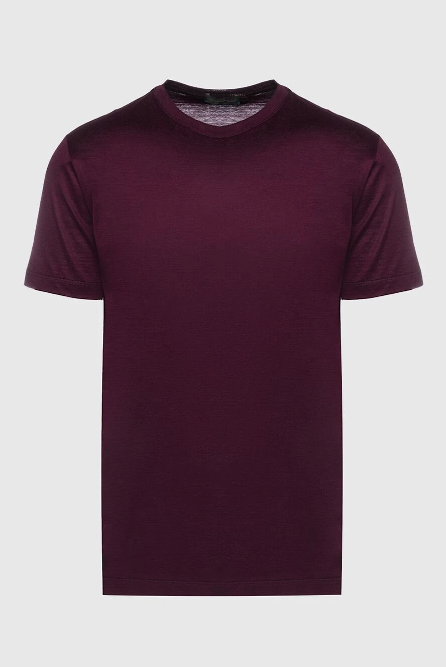 Cesare di Napoli man cotton t-shirt burgundy for men купить с ценами и фото 155379 - photo 1