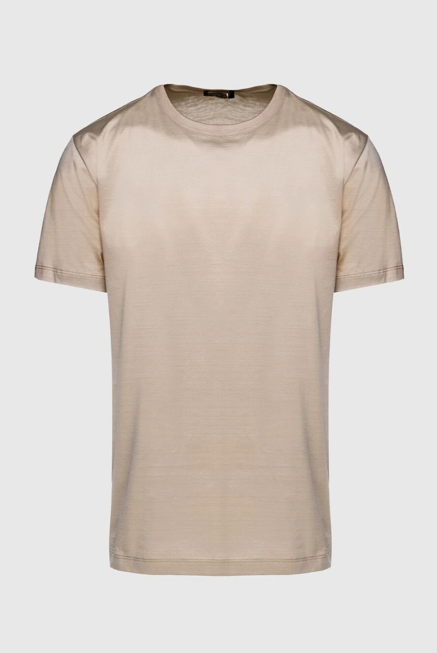 Cesare di Napoli man beige cotton t-shirt for men купить с ценами и фото 155382 - photo 1