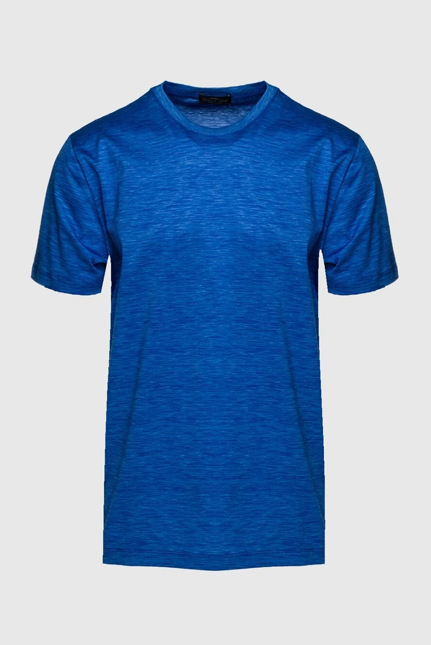 Cesare di Napoli man cotton t-shirt blue for men купить с ценами и фото 155391 - photo 1