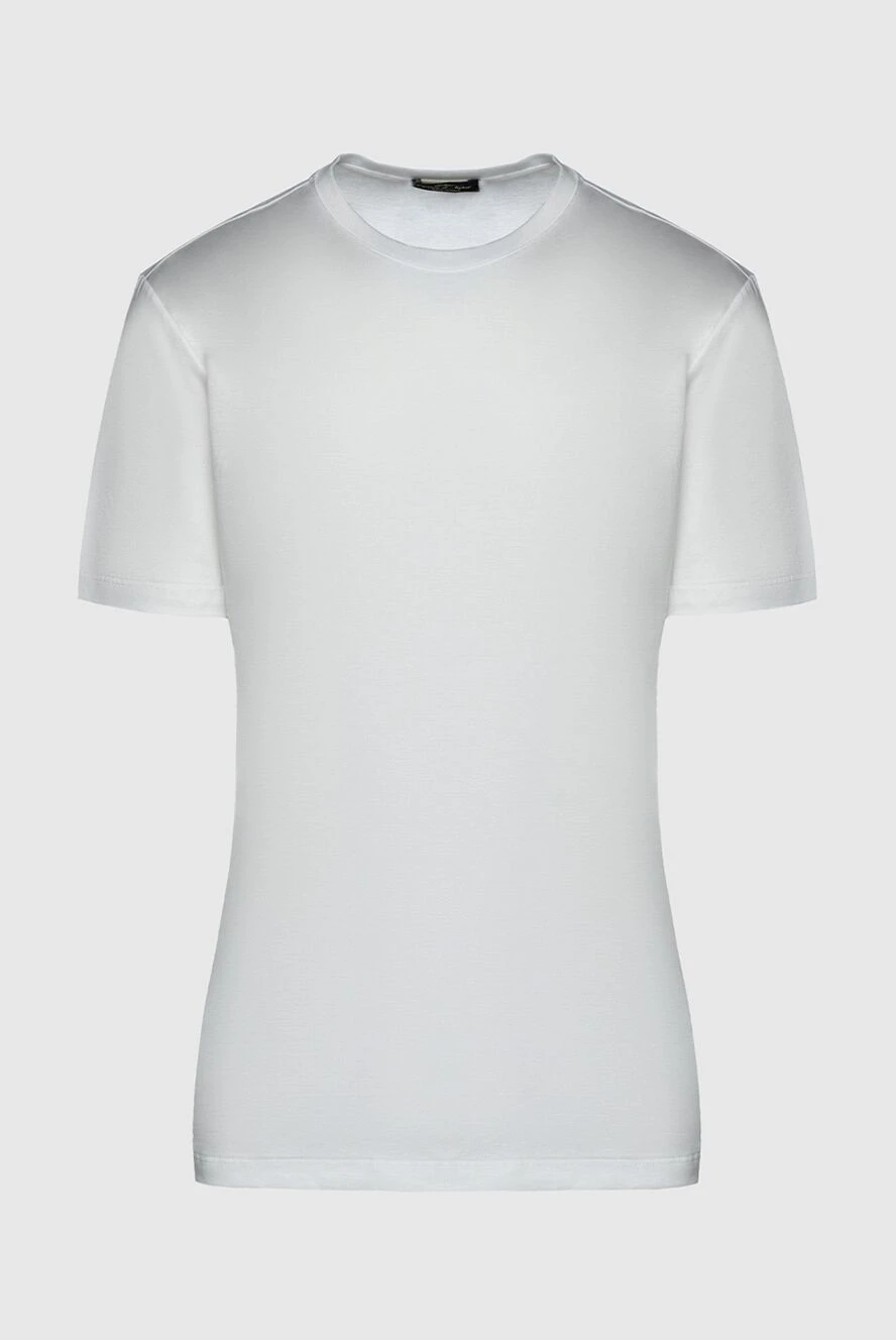 Cesare di Napoli man white cotton t-shirt for men купить с ценами и фото 155392 - photo 1