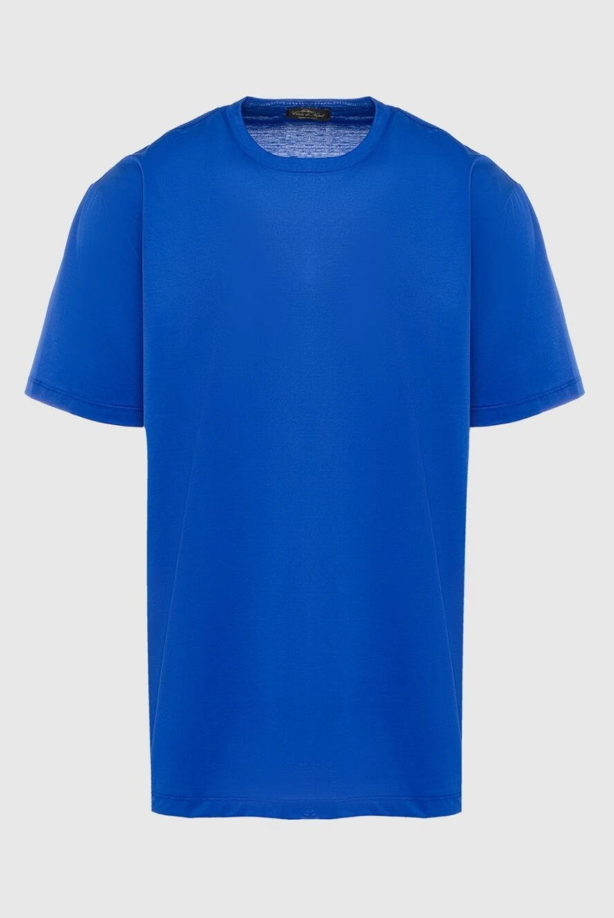 Cesare di Napoli man cotton t-shirt blue for men купить с ценами и фото 155394 - photo 1