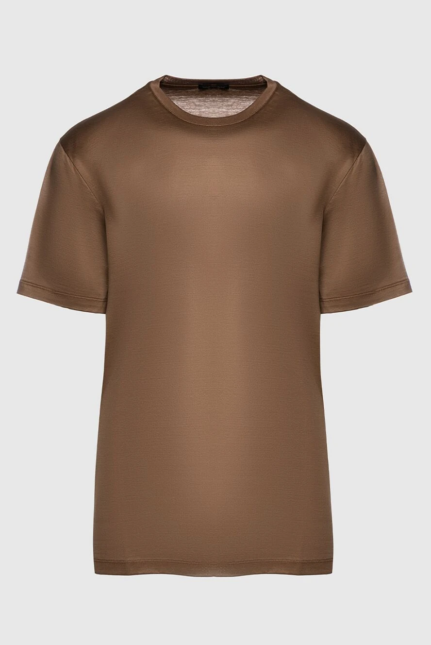 Cesare di Napoli man brown cotton t-shirt for men купить с ценами и фото 155398 - photo 1